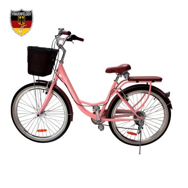 BICICLETA CAMPERA FRAUENFELDER ARO 24 ROSADO VINTAGE - 2
