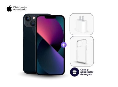 CELULAR IPHONE 13 C/CHIP 128GB RAM COLOR NEGRO + ADAPTADOR 20W + CASE - 1