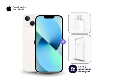 CELULAR IPHONE 13 C/CHIP 128GB RAM COLOR BLANCO + ADAPTADOR 20W + CASE