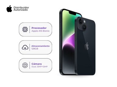 CELULAR IPHONE 14 C/CHIP 128GB RAM COLOR NEGRO + ADAPTADOR 20W + CASE - 2