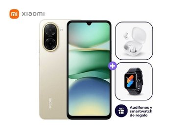 XIAOMI REDMI A5 4G 128GB 4GB DORADO + SMARTWATCH + AUDIFONOS + MICA