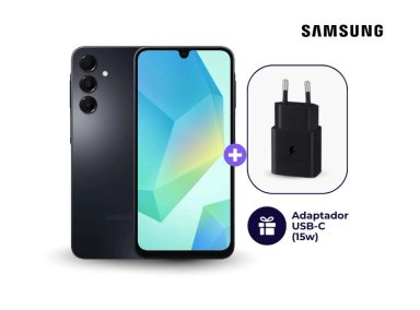 CELULAR SAMSUNG GALAXY A16 128GB 4GB NEGRO + ADAPTADOR USB-C SAMSUNG 15W + MICA