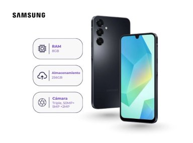 CELULAR SAMSUNG GALAXY A16 128GB 4GB NEGRO + ADAPTADOR USB-C SAMSUNG 15W + MICA - 2