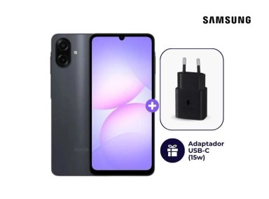 CELULAR SAMSUNG GALAXY A07 128GB 4GB NEGRO + ADAPTADOR USB-C SAMSUNG 15W