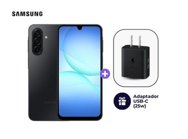 SAMSUNG GALAXY A17 4G 128GB 4GB RAM NEGRO + ADAPTADOR USB-C SAMSUNG ORIGINAL 25W