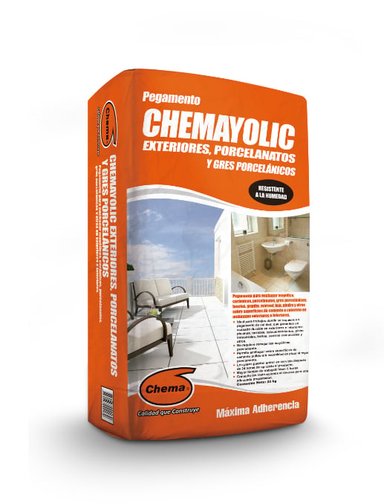 PEGAMENTO CHEMA CHEMAYOLIC EXTERIORES PORCELANATOS Y GRES PORCELAN 25KG