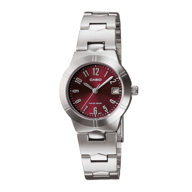 RELOJ CASIO MUJER ANÁLOGO LTP 1241D-4A2 ENTICER LADIES METALICO FONDO GUINDA
