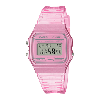 RELOJ CASIO MUJER DIGITAL F 91WS 4D CORREA ROSA RESINA