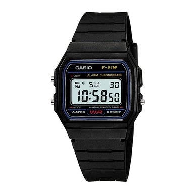 RELOJ CASIO UNISEX F-91W-1D VINTAGE CLASSIC NEGRO