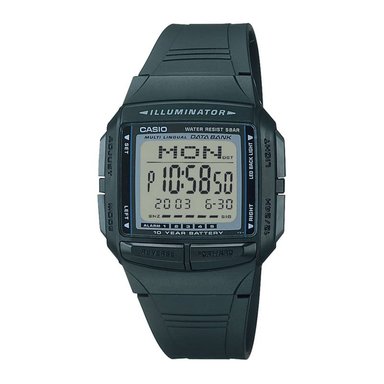 RELOJ CASIO UNISEX DIGITAL DB 36-1A ALARMA MULTIFUNCION TELEMEMO CORREA NEGRO RESINA