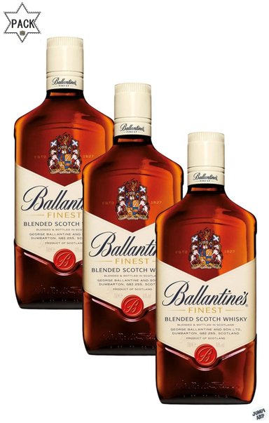 WHISKY BALLANTINE'S BOTELLA VIDRIO UNDS FINEST 700 ML PACK 3