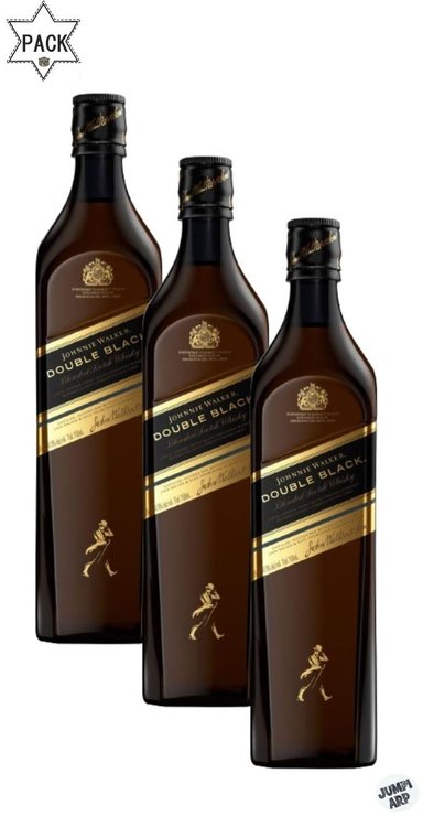WHISKY BLEND SCOTCH JOHNNIE WALKER BOTELLA VIDRIO 750ML DOUBLE BLACK PACK X3
