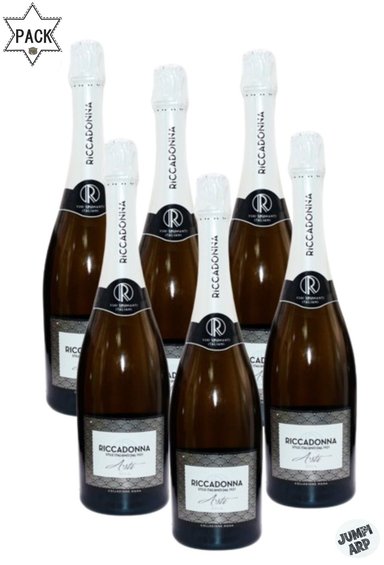 ESPUMANTE RICCADONNA BOTELLA VIDRIO 750ML CHAMPAGNE ASTI PACK X6