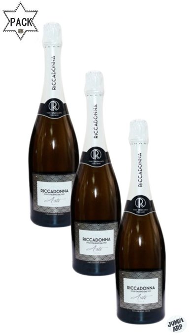 ESPUMANTE RICCADONNA BOTELLA VIDRIO 750ML ASTI PACK X3