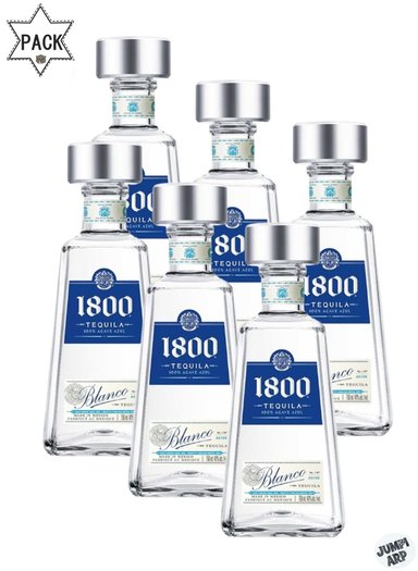 TEQUILA AGAVE 1800 BOTELLA VIDRIO 750ML RESERVA SILVER PACK X6