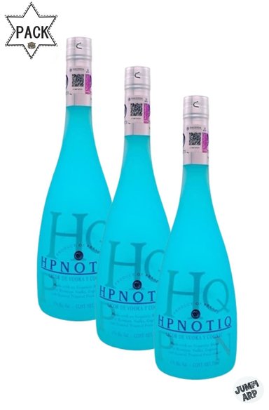 VODKA HPNOTIQ BOTELLA VIDRIO 750ML CON ZUMO DE FRUTA Y COGNAC PACK X3