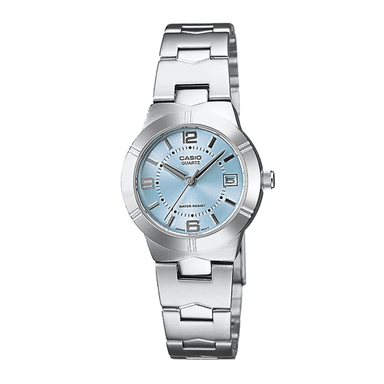RELOJ CASIO MUJER ANÁLOGO LTP 1241D-2A ENTICER LADIES METALICO FONDO CELESTE