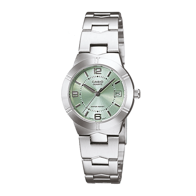 RELOJ CASIO MUJER ANÁLOGO LTP 1241D-3A ENTICER LADIES METALICO FONDO VERDE