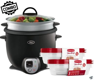 COMBO OSTER OLLA ARROCERA CKSTRC6033 +2 TAPER RUBBERMAID 2116803 PLANO