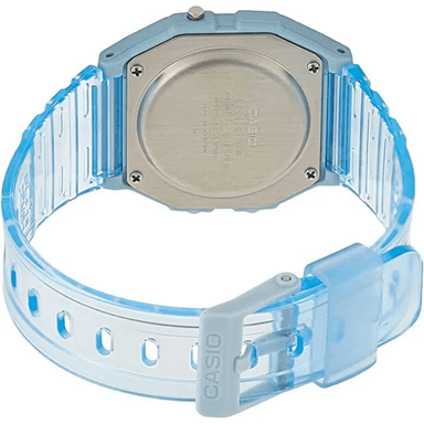 RELOJ CASIO UNISEX DIGITAL F 91WS-2D 91WS 2D CORREA CELESTE RESINA - 3