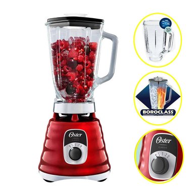 LICUADORA OSTER BLST4126R 700W 3 VELOCIDADES ROJA - 1