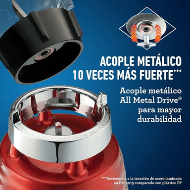 LICUADORA OSTER BLST4126R 700W 3 VELOCIDADES ROJA - 2