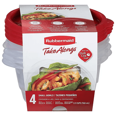 TAPER HERMETICO RUBBERMAID TAKEALONGS SMALL BOLS PACK X4 760ML