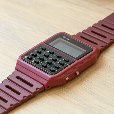 RELOJ CASIO UNISEX DIGITAL CA-53WF-4B CALCULADORA ROJO - 3