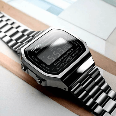 RELOJ CASIO UNISEX DIGITAL A168WGG-1BDF CLÁSICO METALICO - 3