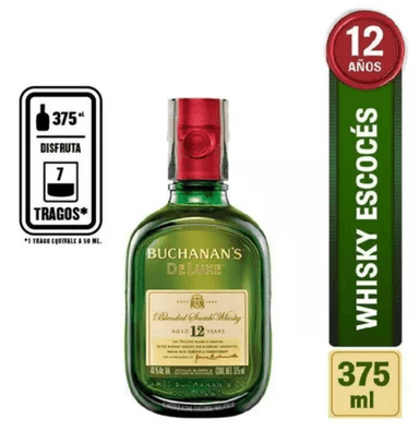WHISKY BUCHANANS BOTELLA VIDRIO DELUXE 12 AÑOS 375ML