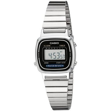 RELOJ CASIO MUJER DIGITAL 670WA 1A LA P VINTAGE RETRO PLATEADO