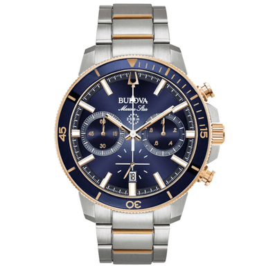 RELOJ BULOVA HOMBRE ANÁLOGO 98B301 MARINE STAR BLUE ROSE GOLD P ACERO INOXIDABLE