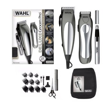 KIT CORTE WAHL 21 UNIDADES COMPLETO DELUXE GROOM PRO GRIS - 2