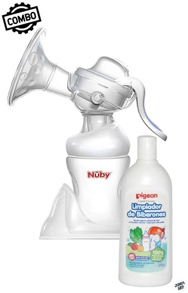 EXTRACTOR NUBY COMBO MANUAL LECHE + LIMPIADOR 450ML PIGEON