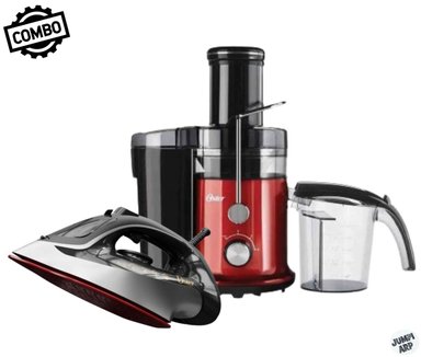 COMBO OSTER EXTRACTOR JUGO FPSTJE320R + PLANCHA A VAPOR GCSTAC6953