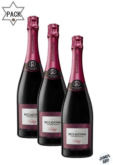 ESPUMANTE RICCADONNA BOTELLA VIDRIO 750ML RUBY PACK X3