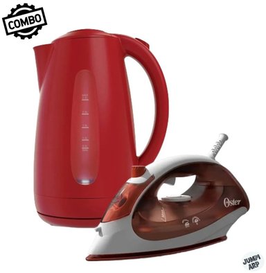 COMBO OSTER HERVIDOR BVSTKED889R + PLANCHA GCSTBS5004 ROJO