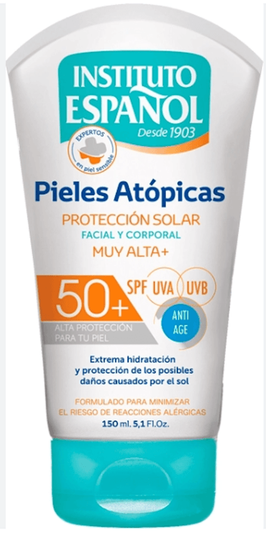 BLOQUEADOR CORPORAL INSTITUTO ESPAÑOL PROTECCION SOLAR PIELES ATOPICAS SPF 50+ 150 ML