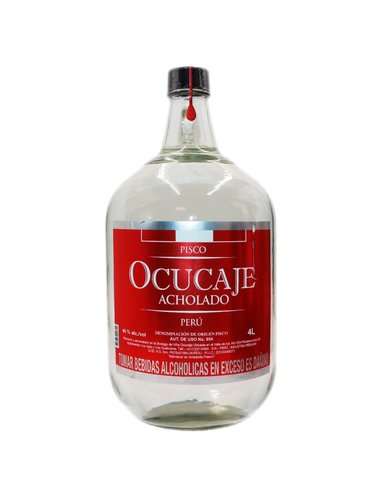 PISCO ACHOLADO OCUCAJE BOTELLA VIDRIO 4000 ML UNIDAD 1 DAMAJUANA