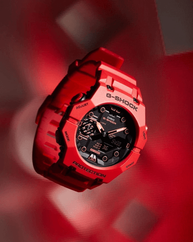 RELOJ CASIO G-SHOCK UNISEX ANÁLOGO DIGITAL GA-B001G-4A CARBON CORE ROJO RESINA - 3