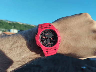 RELOJ CASIO G-SHOCK UNISEX ANÁLOGO DIGITAL GA-B001G-4A CARBON CORE ROJO RESINA - 4