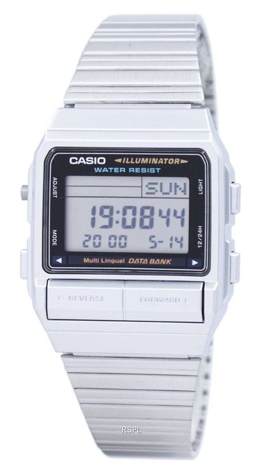 RELOJ CASIO UNISEX DIGITAL DB-380-1D VINTAGE DATA BANK