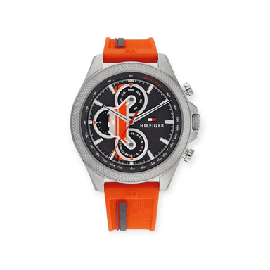 RELOJ TOMMY HILFIGER UNISEX ANÁLOGO 1792084 CLARK SILICONA NARANJA