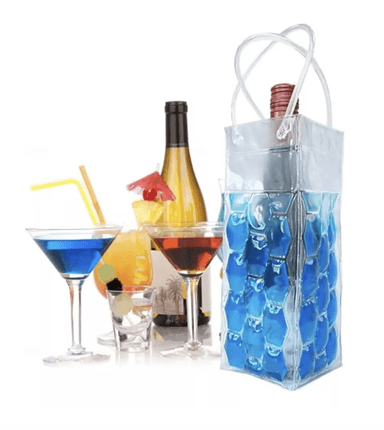 BOLSA ENFRIADOR DE BOTELLA GEL TRANSPARENTE 25.5 X 10CM