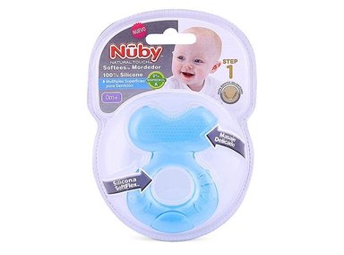 NUBY MORDEDOR DE SILICONA PEZ - CELESTE
