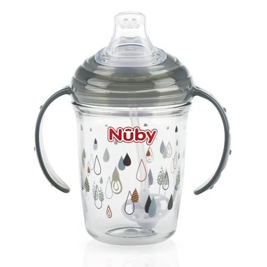VASO TRITAN CUBERTA PP 240ML PARA 4M+ NUBY - GRIS