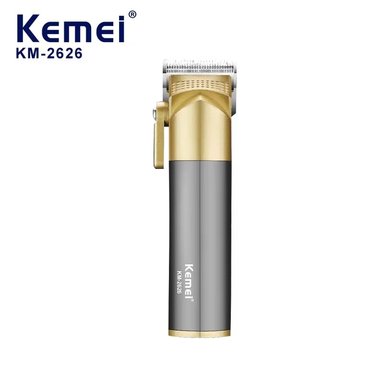 KEMEI KM-2626 HAIR CLIPPER RECARGABLE GRIS OSCURO Y DORADO - 2