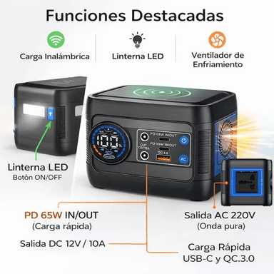 GENERADOR SOLAR PORTÁTIL 100W EWTTO ET-E2816 - 2