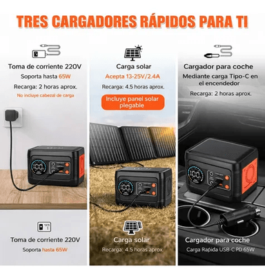 GENERADOR SOLAR PORTÁTIL 100W EWTTO ET-E2816 - 3