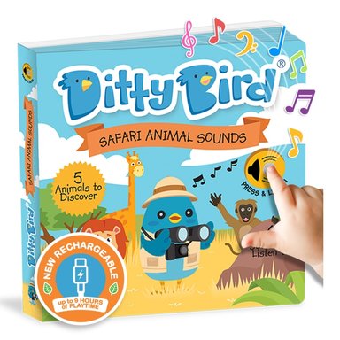 LIBRO INFANTIL SONIDOS DE ANIMALES DE SAFARI (INGLÉS) MUSICAL DITTY BIRD